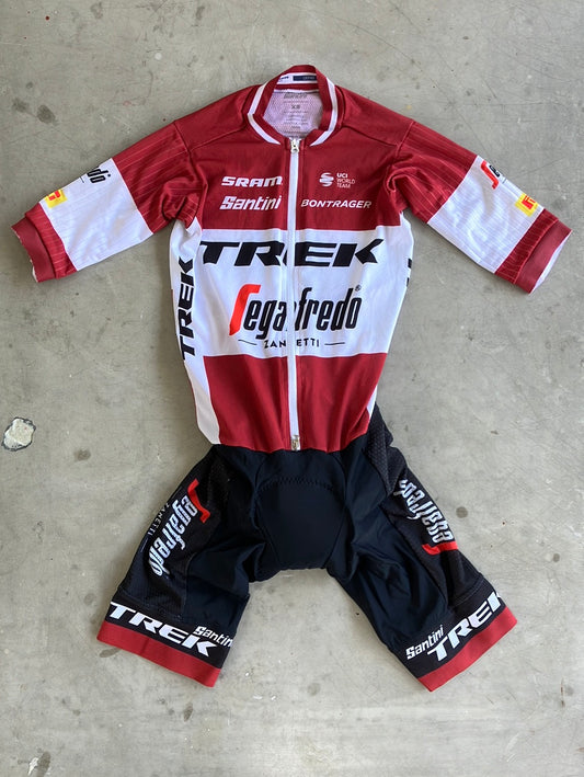 Trek Segafredo | Santini Latvian National Champion Aero Road Suit | Burgundy | XS | Pro-Issued Team Kit