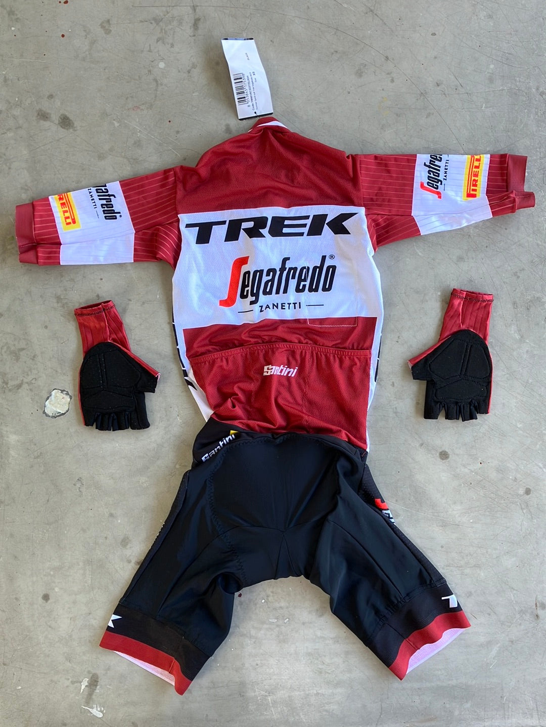 Trek Segafredo | Santini Bundle - Latvian National Champion Aero Road Suit & Gloves | Burgundy| Pro-Issued Team Kit