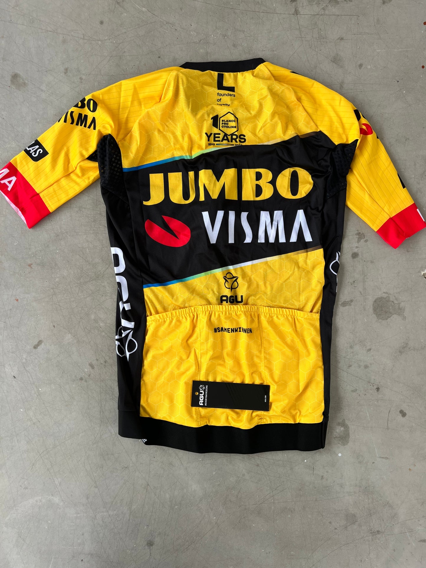 Jumbo Visma | Agu Winter Bundle - Long Sleeve Jersey, Padded Tights, Vest & Gloves | XS | Rider-Issued Pro Team Kit