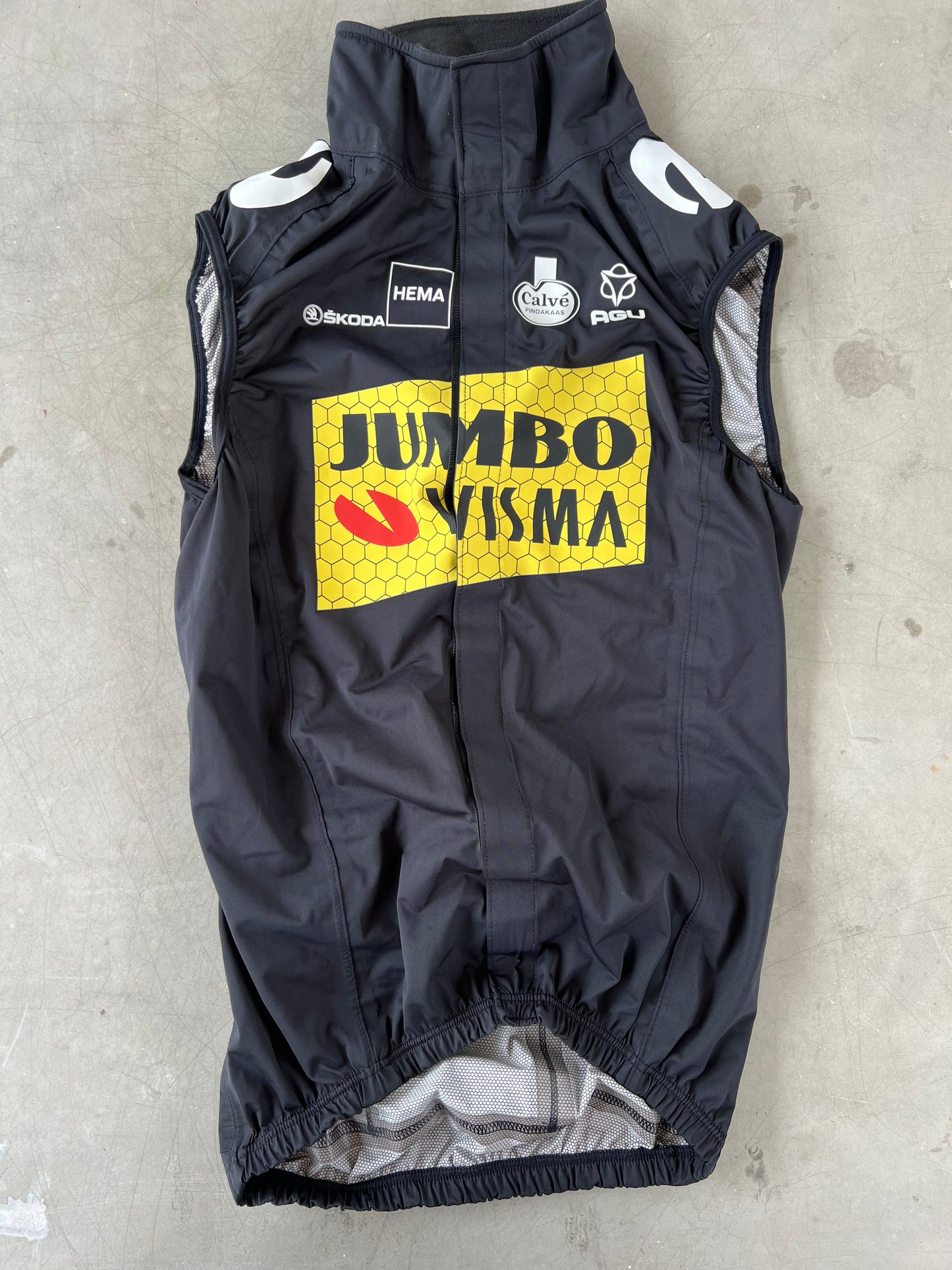 Jumbo Visma | Agu Black Rain Vest / Gilet | S | Rider-Issued Pro Team Kit