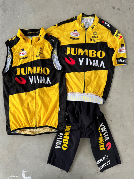 Jumbo Visma | Agu Bundle - Jersey, Bibs and Gilet | XS/S | Rider-Issued Pro Team Kit