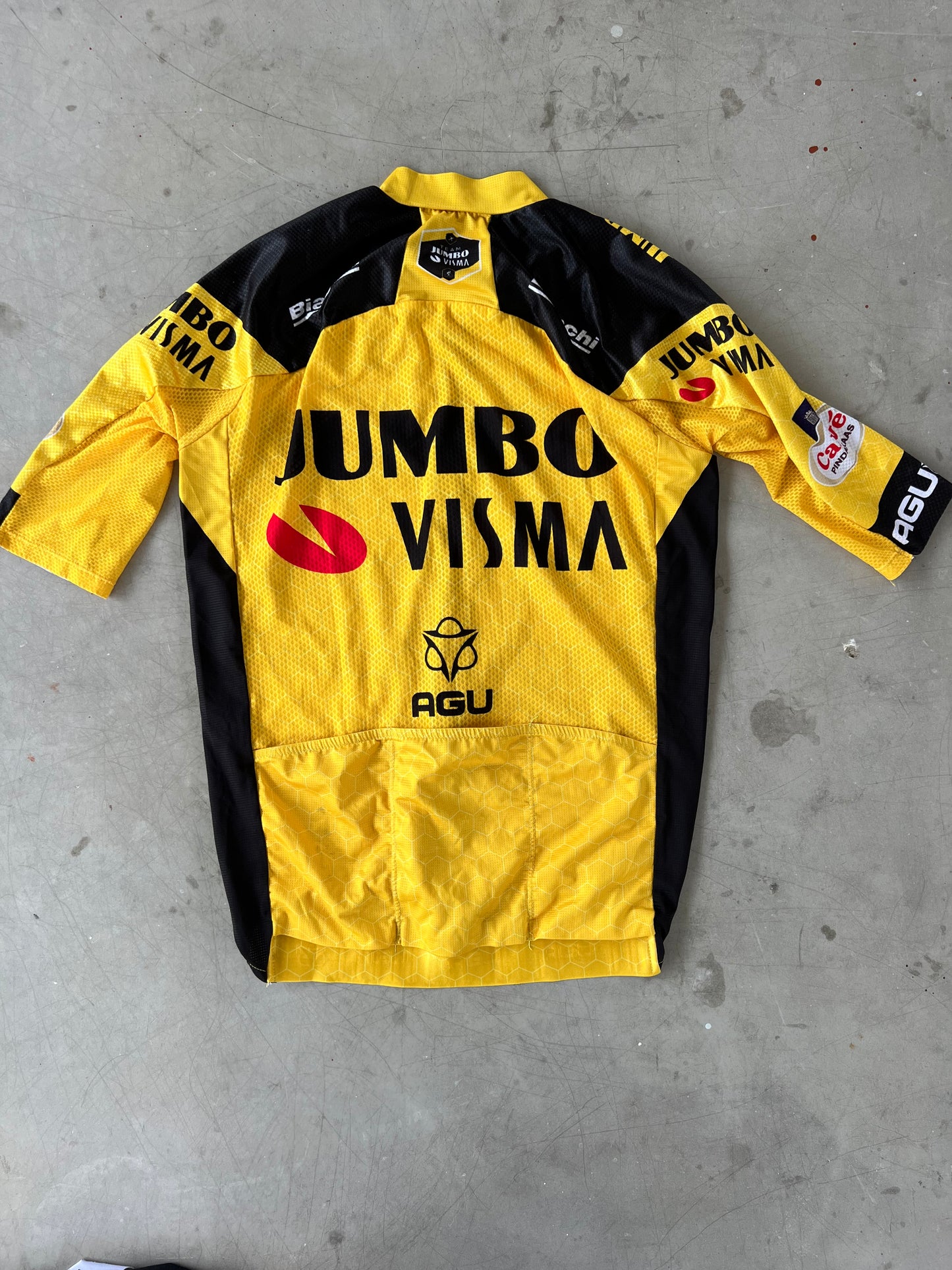 Jumbo Visma | Agu Bundle - Jersey, Bibs and Gilet | XS/S | Rider-Issued Pro Team Kit