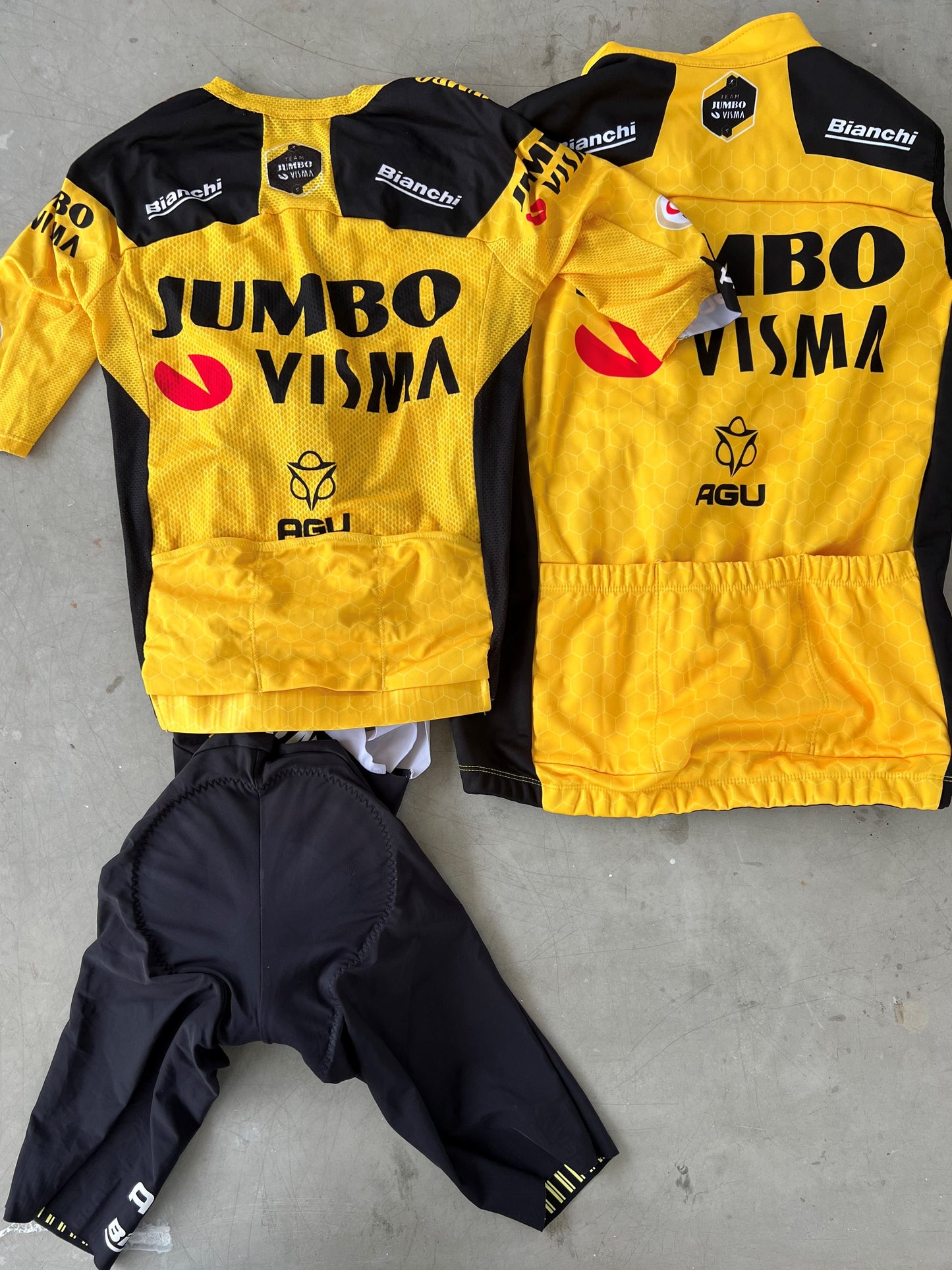 Jumbo Visma | Agu Bundle - Jersey, Bibs and Thermal Gilet | XS | Rider-Issued Pro Team Kit