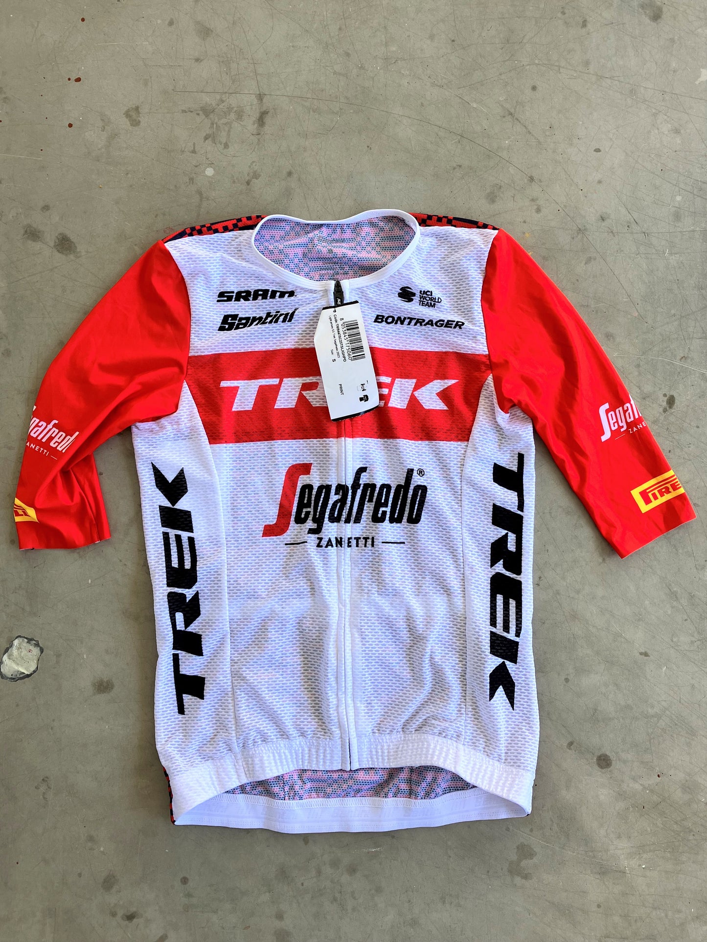 Trek Segafredo | Santini Short Sleeve Jersey | White/Red | S | Rider-Issued Pro Team Kit