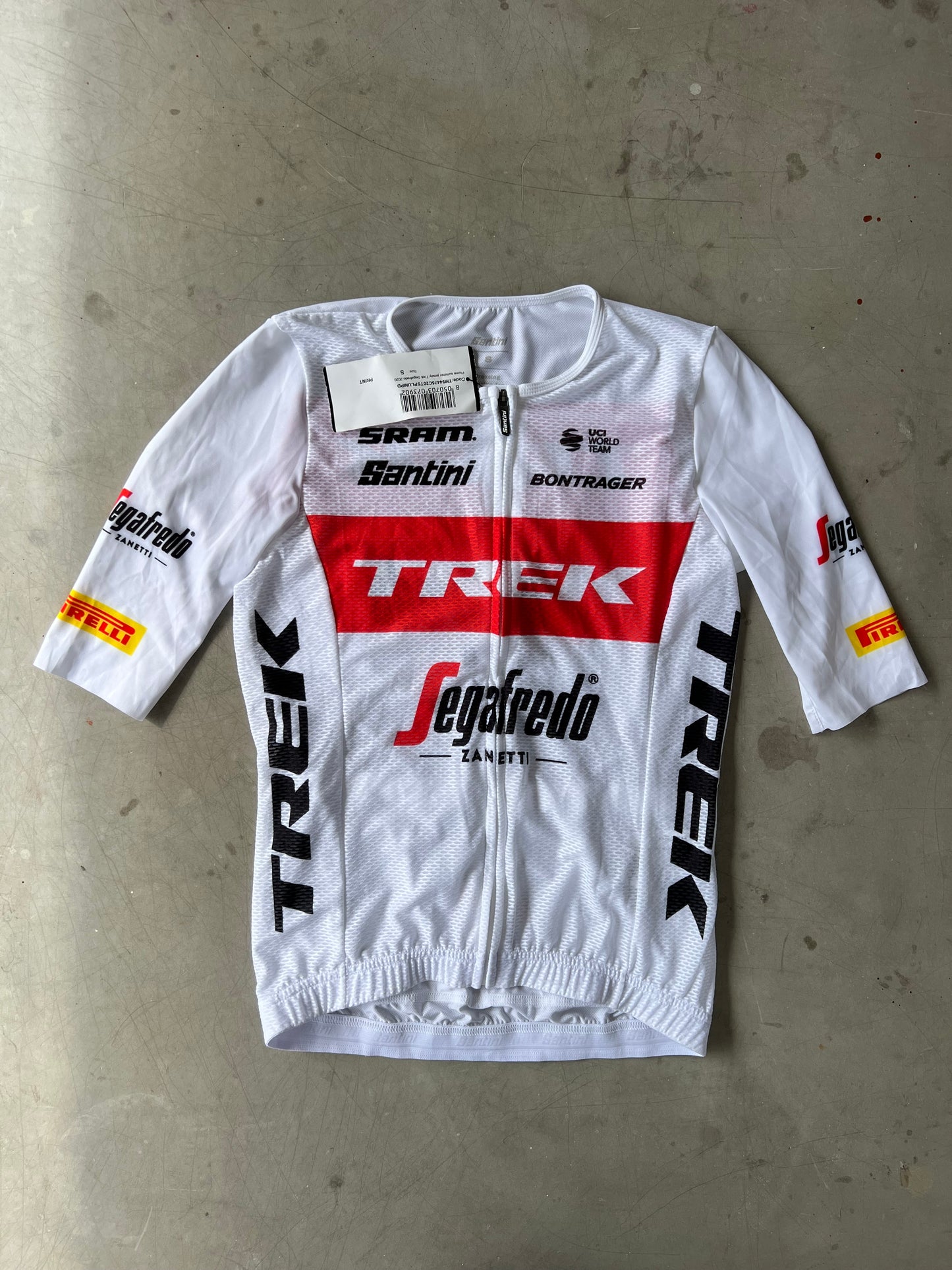 Trek Segafredo | Santini Short Sleeve Jersey | White | S | Rider-Issued Pro Team Kit