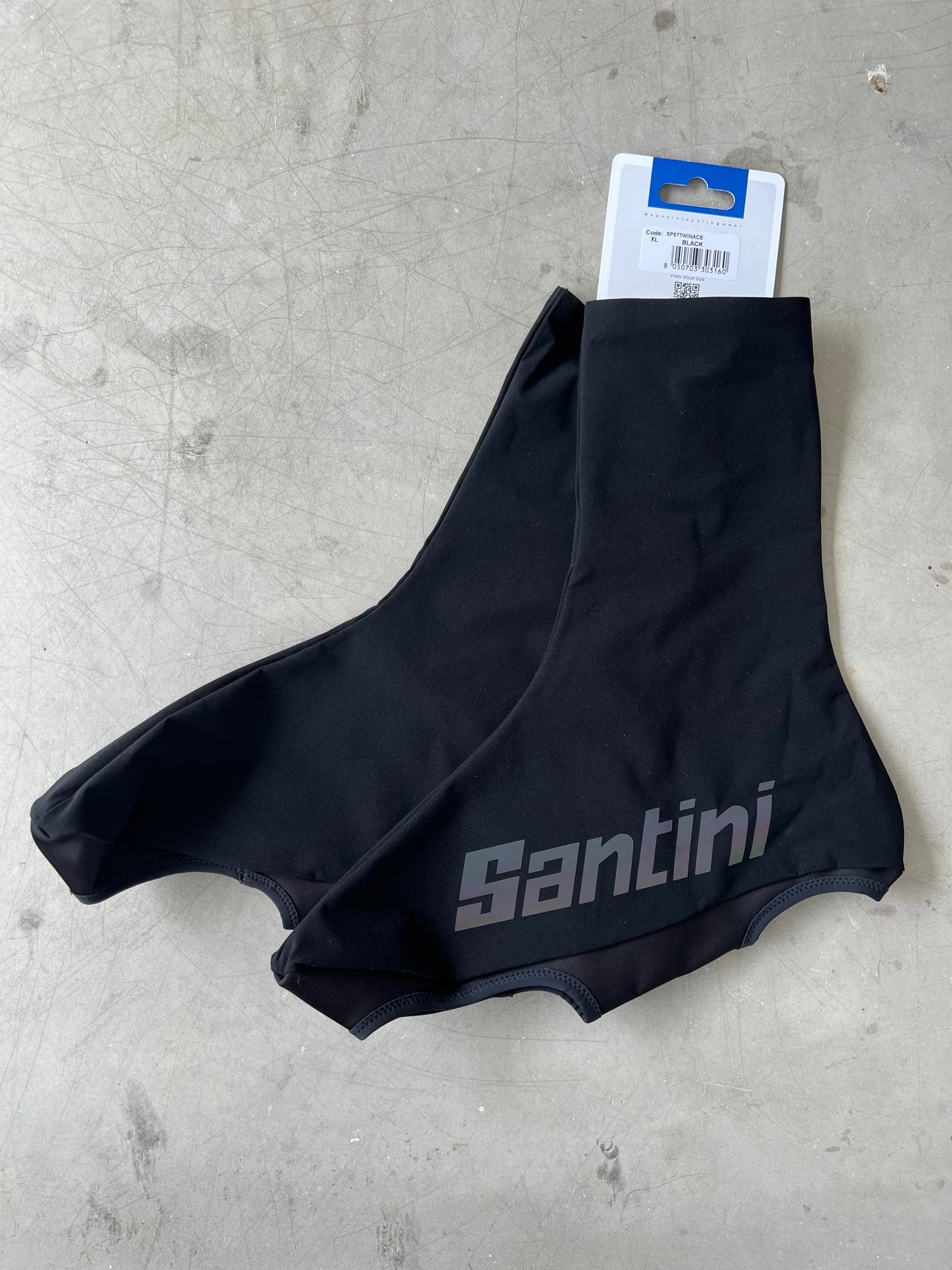 Trek Segafredo | Santini Rain Overshoes | Black | XL | Rider-Issued Pro Team Kit