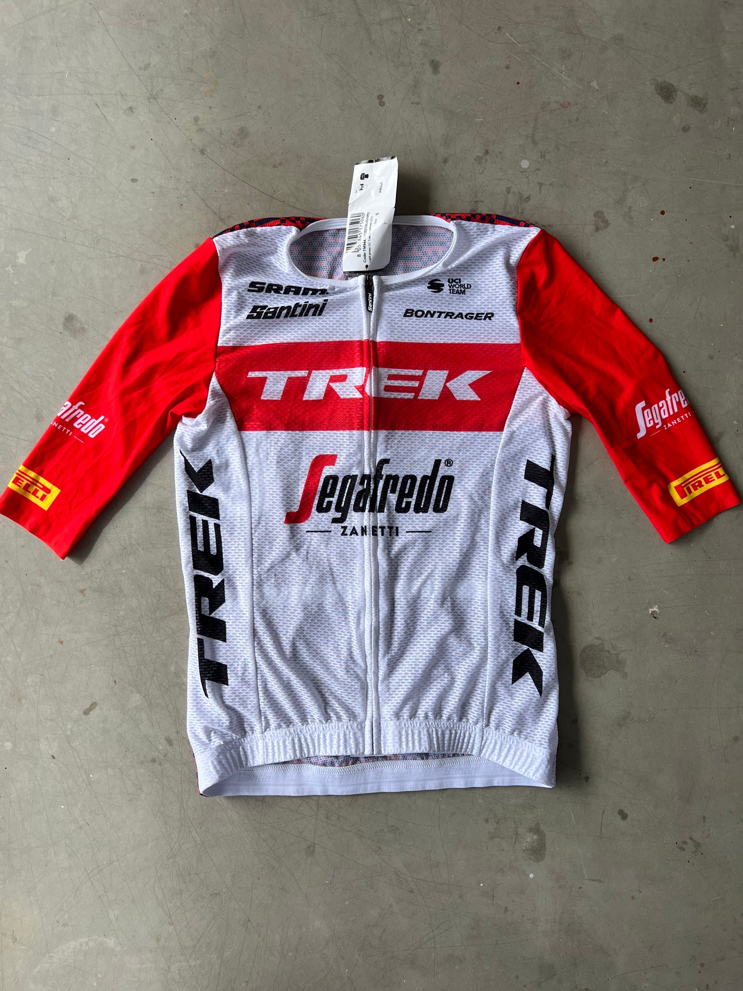 Trek Segafredo | Santini Bundle - Summer Jersey and Bibs | White/Red | S/M | Rider-Issued Pro Team Kit