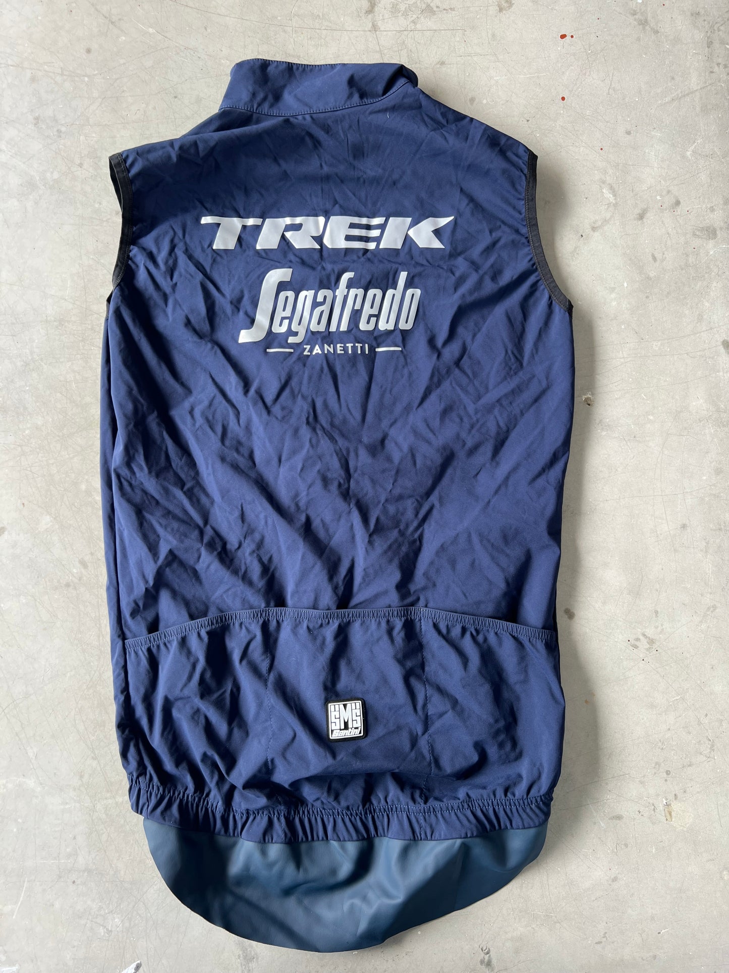 Trek Segafredo | Santini Rain Gilet / Vest | Navy | M | Rider-Issued Pro Team Kit