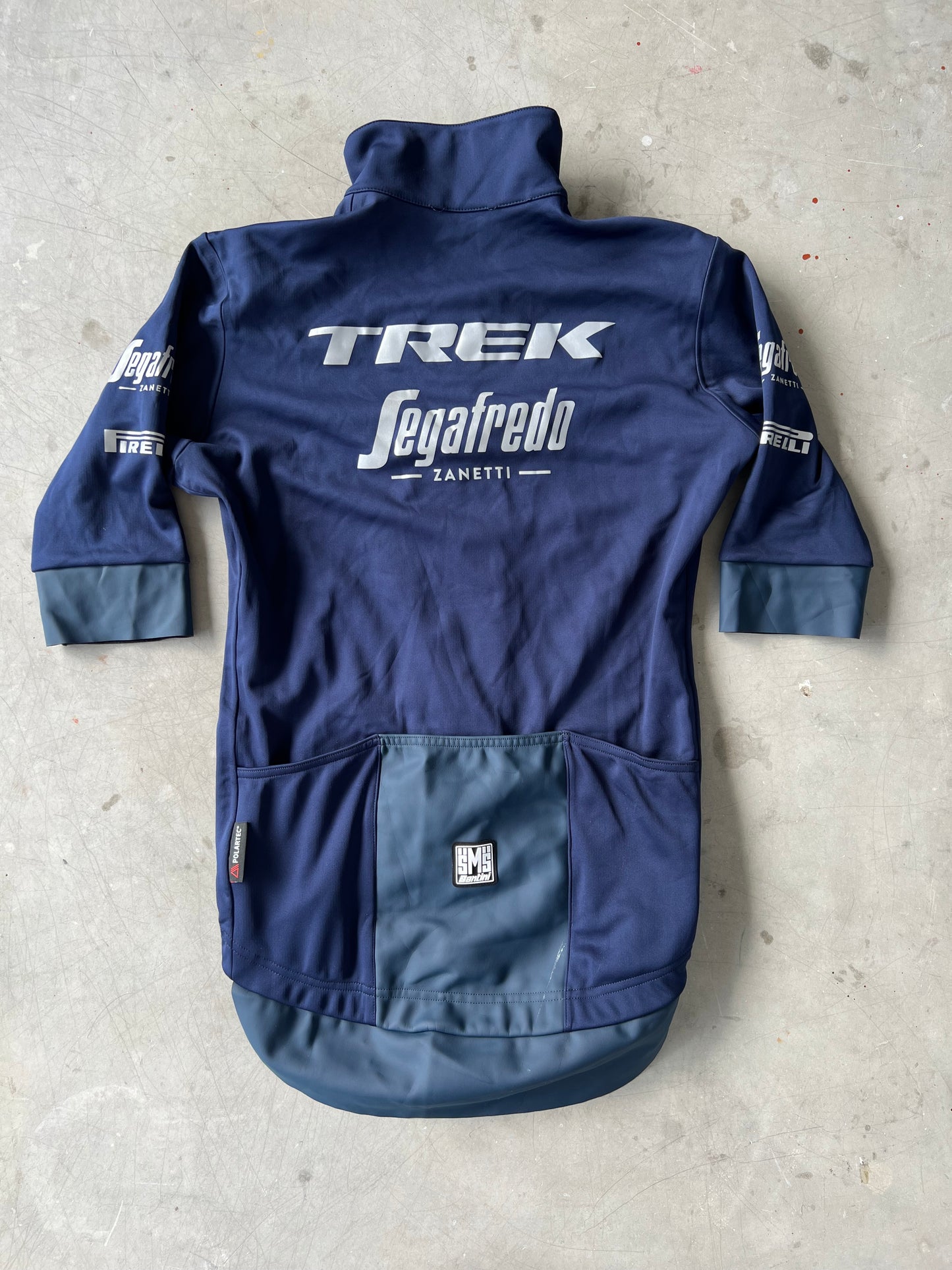 Trek Segafredo | Santini Short Sleeve Thermal Gabba Jacket | Navy | M | Rider-Issued Pro Team Kit