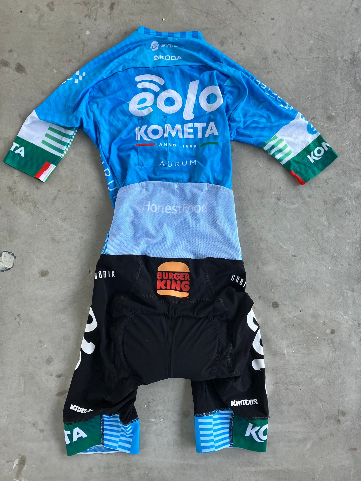 Eolo | Gobik Short Sleeve Race Suit | Blue, with BK buns | S | Rider-Issued Pro Team Kit