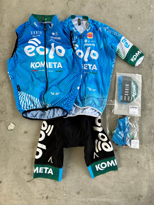 Eolo | Gobik Bundle - Jersey, Bibs, Gilet, Cap & Gloves | Blue | XS | Rider-Issued Pro Team Kit