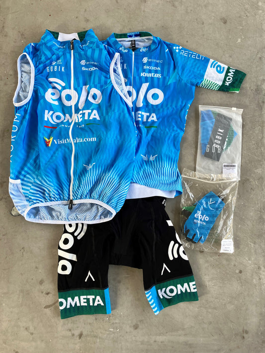 Eolo | Gobik Bundle - Jersey, Bibs, Gilet, Cap & Gloves | Blue | XS/S | Rider-Issued Pro Team Kit