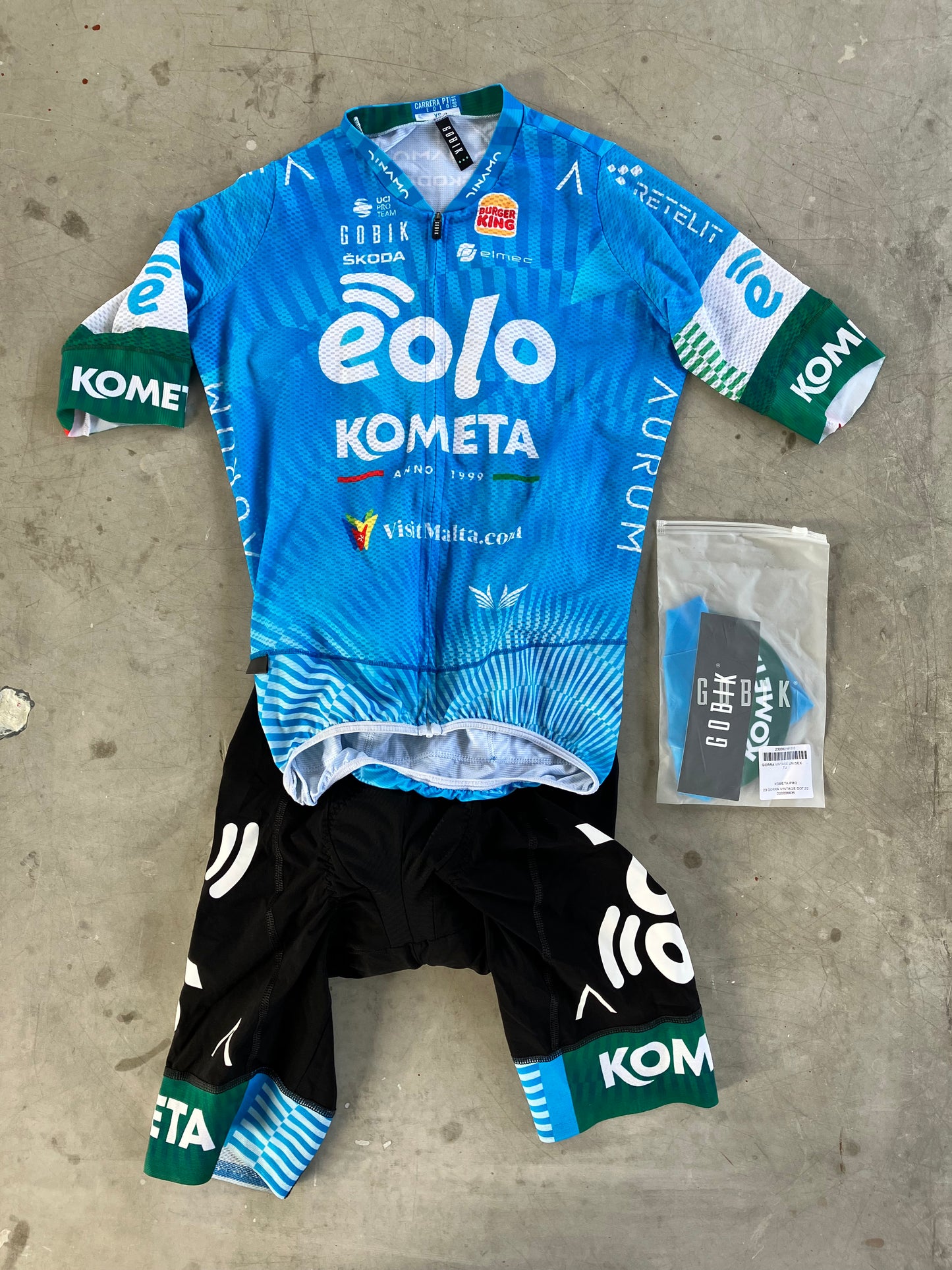 Eolo | Gobik Bundle - Summer Jersey, Bibs & Cap | Blue | XS/S | Rider-Issued Pro Team Kit