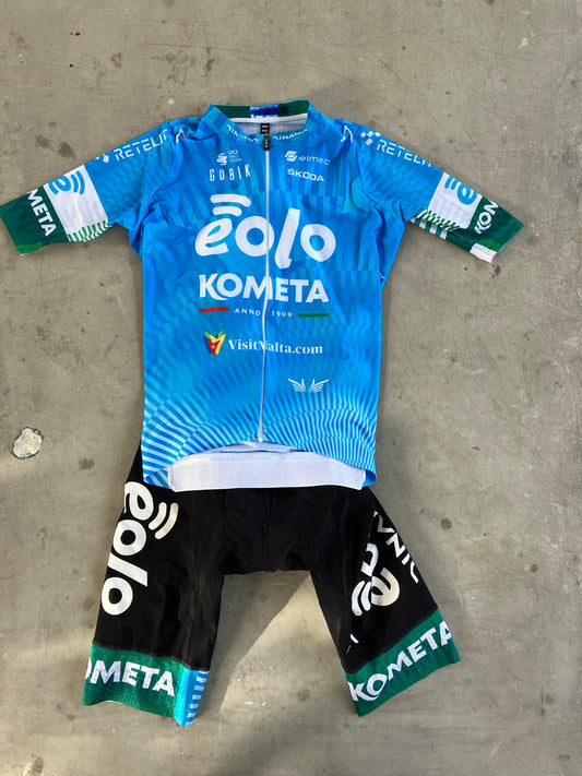 Eolo | Gobik Bundle - Jersey & Bibs | Blue | Small| Rider-Issued Pro Team Kit