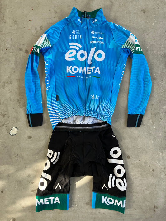 Eolo | Gobik Bundle - Long Sleeve Jersey & Bibs | Blue | S | Rider-Issued Pro Team Kit