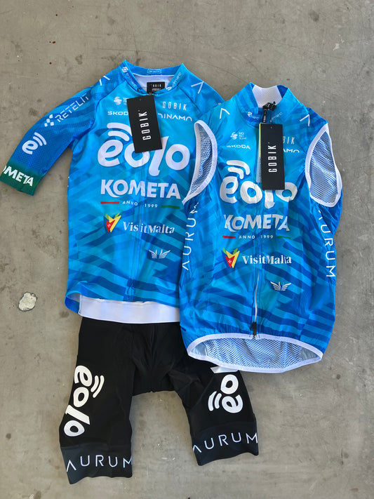 Eolo | Gobik Bundle - Jersey, Bibs and Vest | Blue | XS | Rider-Issued Pro Team Kit