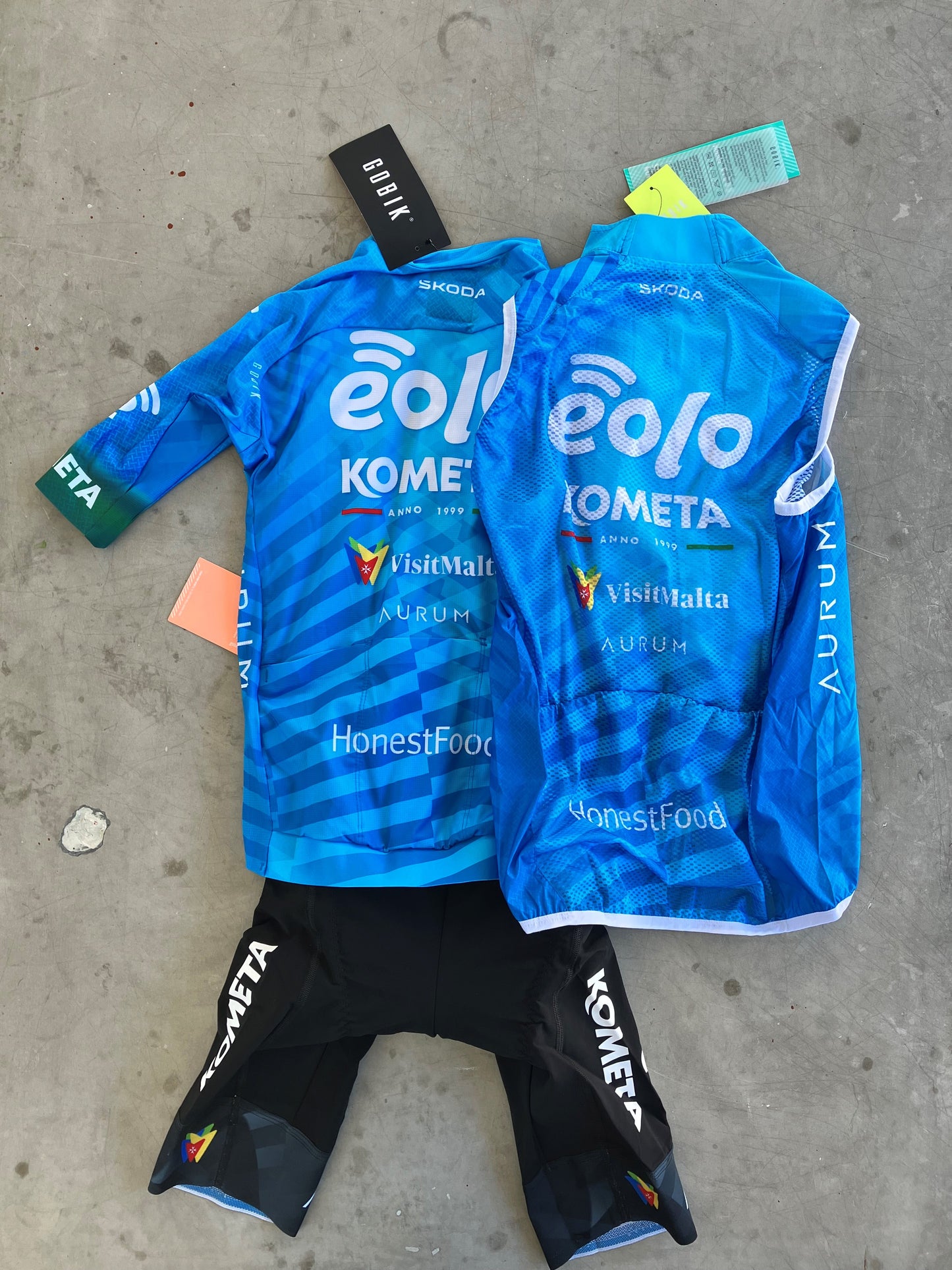 Eolo | Gobik Bundle - Jersey, Bibs and Vest | Blue | XS | Rider-Issued Pro Team Kit