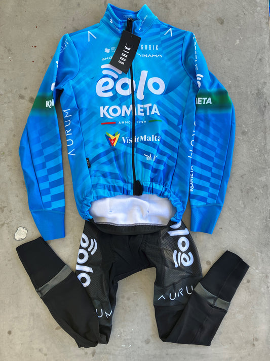 Eolo | Gobik Winter Bundle - Deep Winter Jacket & Padded Tights | Blue | M | Rider-Issued Pro Team Kit