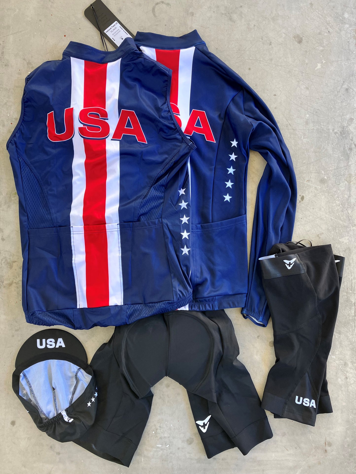 USA National Team | Cuore Winter Bundle - Jacket, Bibs, Gilet, Cap & Knee Warmers | S/M | Rider-Issued Pro Team Kit