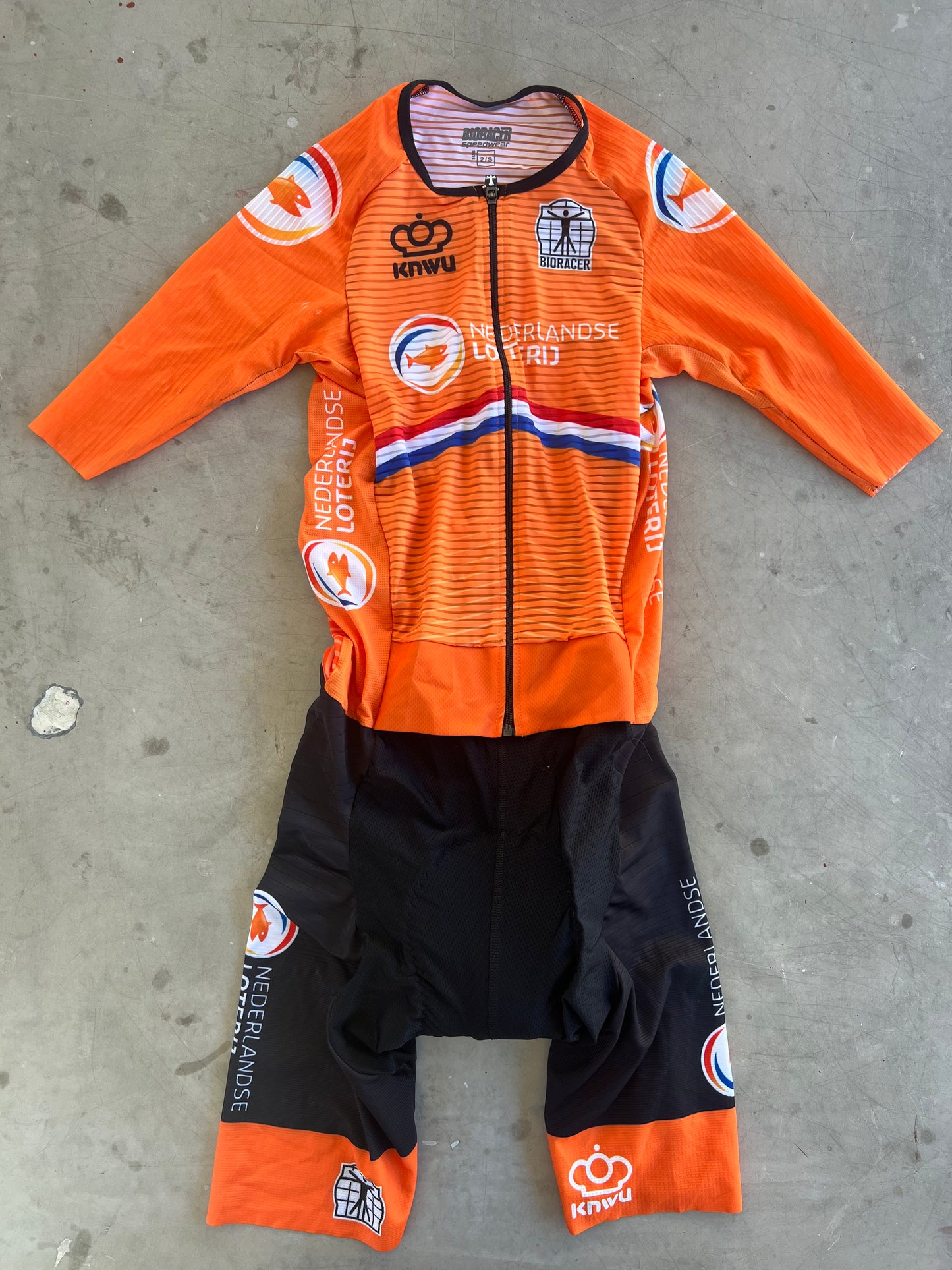 Dutch National Team Men | Bioracer Short Sleeve Race Suit | S | Rider-Issued Pro Team Kit