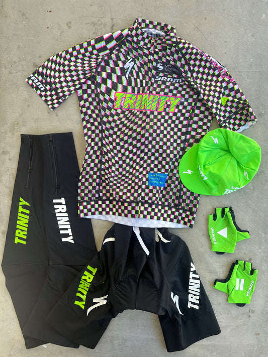 Trinity | Specialized Bundle - Jersey, Bibs, Cap, Leg Warmers and Gloves | Checkered | M | Team Issued Pro Kit