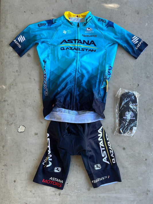 Aero Jersey, FR-C Bib Shorts & Race Socks Bundle | Giordana | Astana Qazaqstan | Pro-Issued Cycling Kit