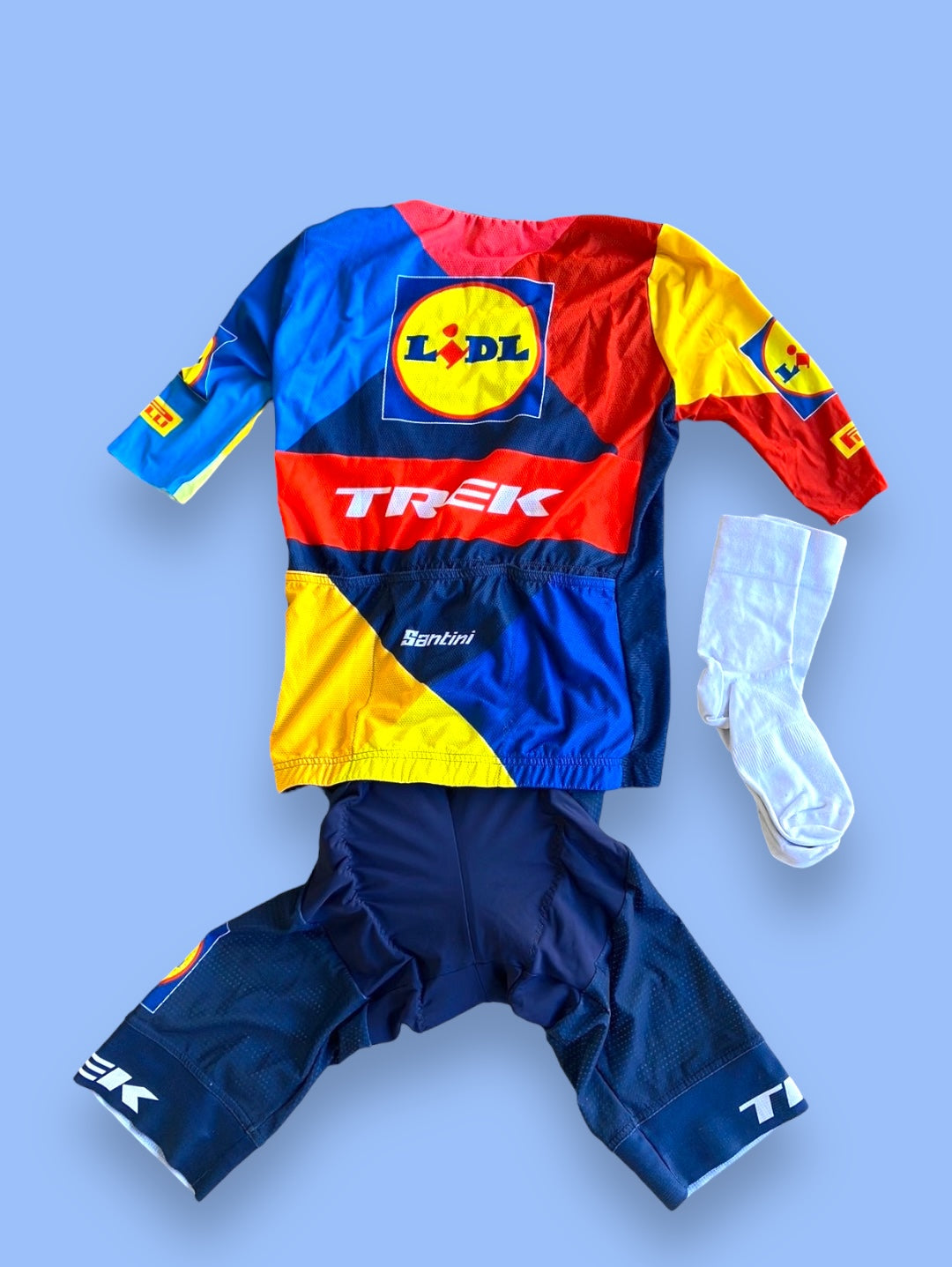 Cycling Kit Bundle - Summer Jersey, Bibs & Socks | Santini | Lidl Trek | Pro Cycling Kit