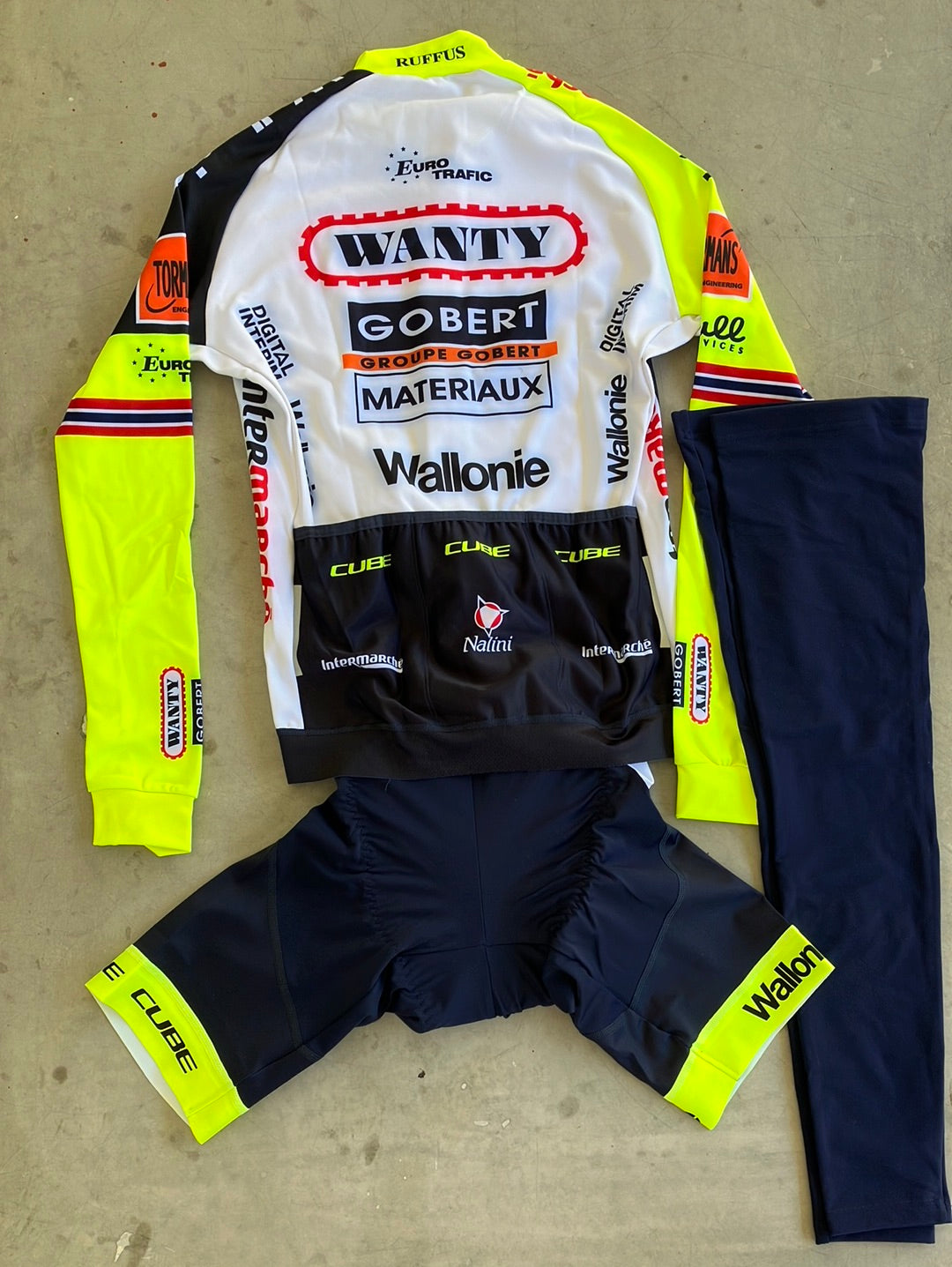 Cycling Kit Bundle - Winter Jersey, Bib Shorts & Leg warmers | Nalini | Intermarche Wanty | Pro-Issued Cycling KitCycling Kit Bundle -