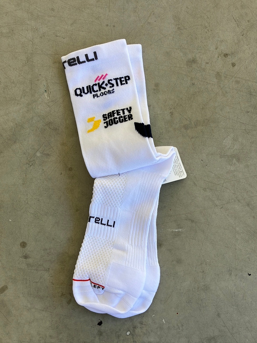 Soudal / Deceuninck Quick-Step | Castelli Race Socks | White | Pro-Issued Team Kit