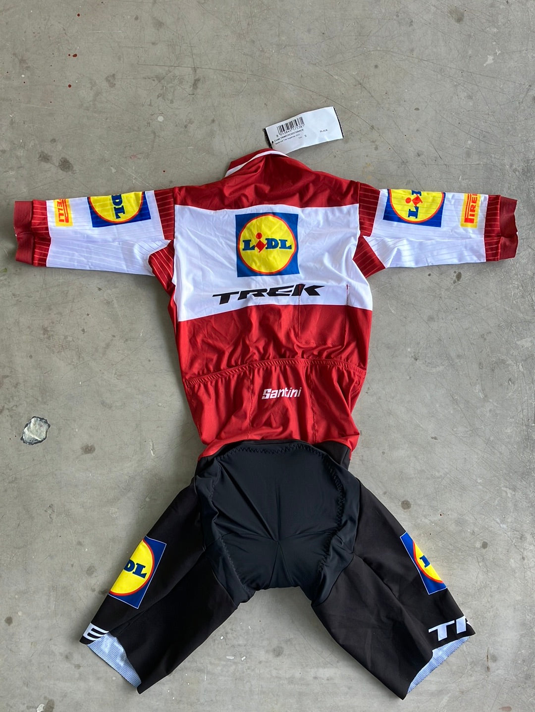 Lidl Trek | Santini Latvian National Chamption Short Sleeve Aero Race Suit | S | Pro-Issued Team Kit