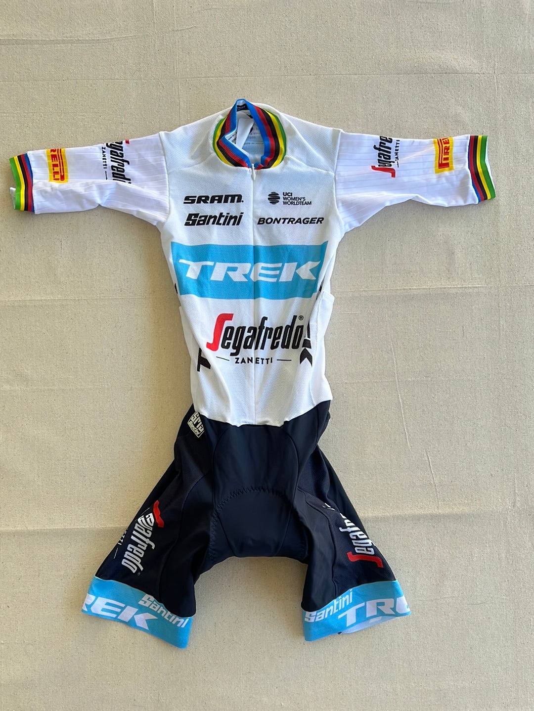 Women's Summer Road Suit - World Champion Arm Bands | Santini | Trek Segafredo Women's Team | Pro Cycling Kit