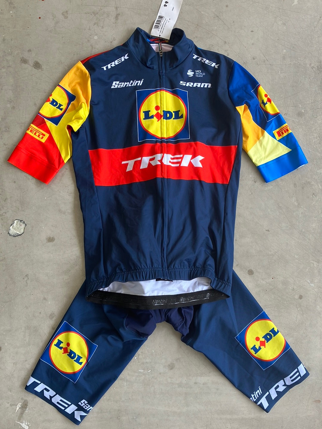 Lidl Trek | Santini  Bundle - Short Sleeve Jersey & Bibs | M | Pro-Issued Team Kit