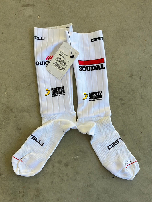 Castelli Aero Socks | Soudal / Deceuninck Quick-Step White | Pro-Issued Team Kit