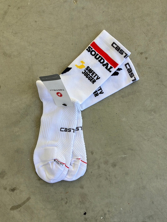 Soudal / Deceuninck Quick-Step | Castelli Race Socks | White | Pro-Issued Team Kit