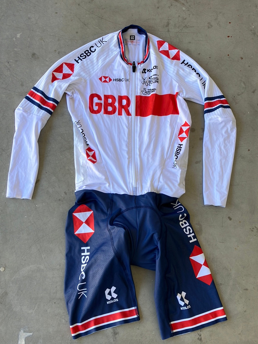 Long Sleeve Aero TT Suit Time Trial  Skinsuit | Kalas | Team GB Great Britain - British Cycling GBR | Pro Cycling Kit