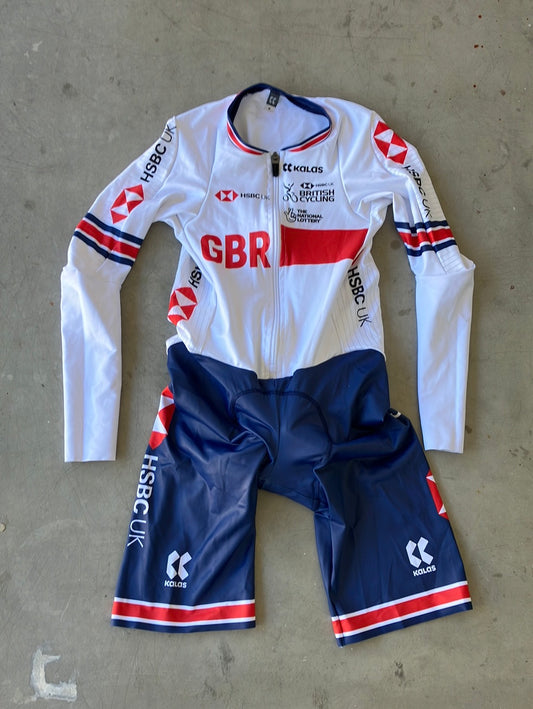 Long Sleeve Aero TT Suit Time Trial  Skinsuit | Kalas |  Team GB Great Britain - British Cycling GBR | Pro Cycling Kit