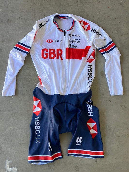 Long Sleeve Aero TT Suit Time Trial  Skinsuit | Kalas | Team GB Great Britain - British Cycling GBR | Pro Cycling Kit