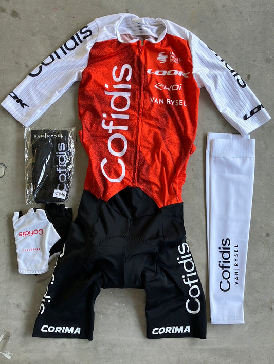 Cofidis | Van Rysel Bundle - Race Suit, Gloves, Socks & Arm Warmers | Pro-Issued Pro Team Kit