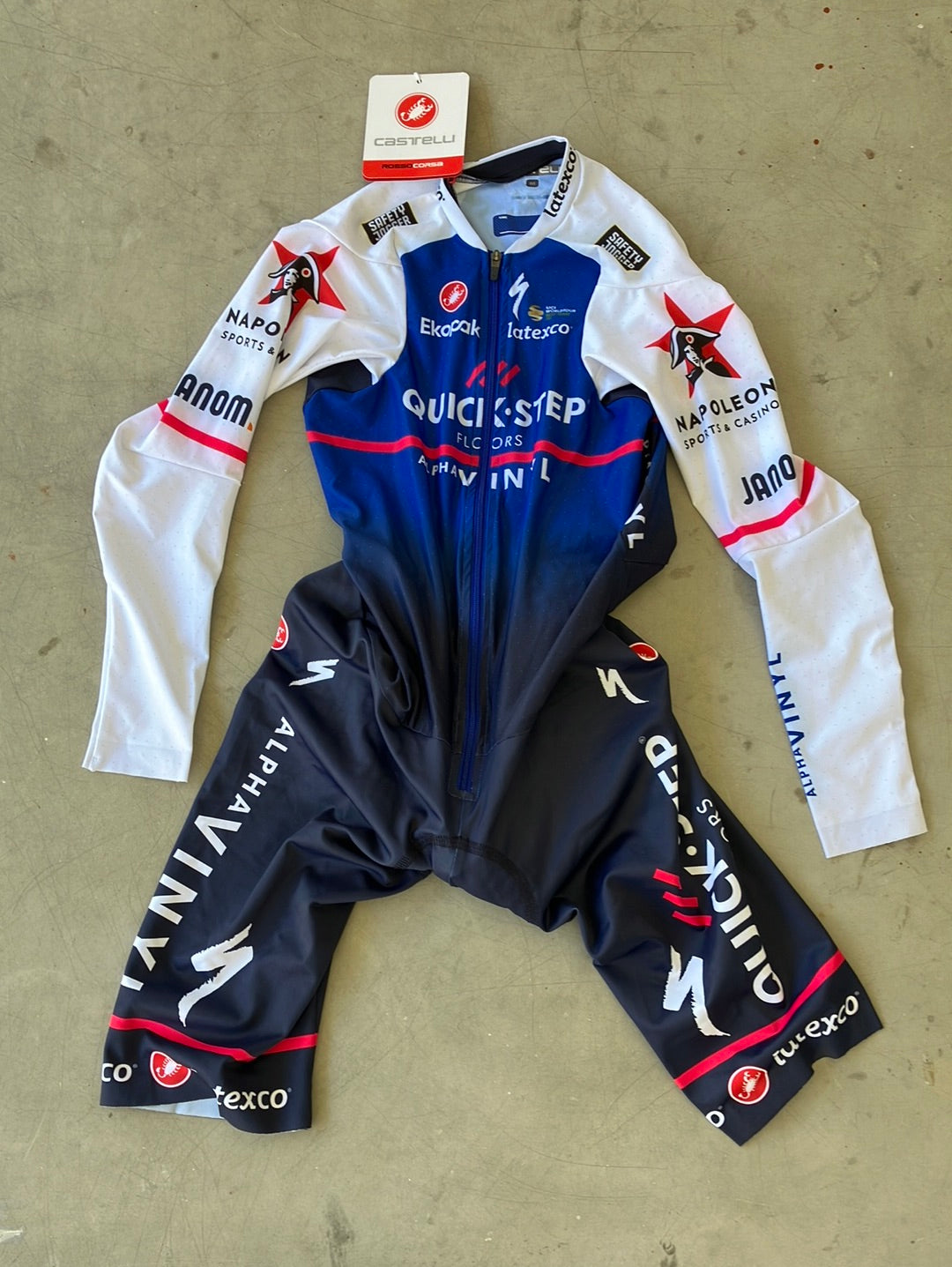 Time Trial Suit TT Race suit, aerosuit | Castelli | Blue | Quick-Step Alpha Vinyl / Soudal | Pro Cycling Kit