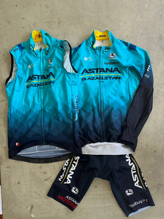 Thermal Jersey, Bibs & Wind Vest Bundle | Giordana | Astana | Pro Team Cycling Kit