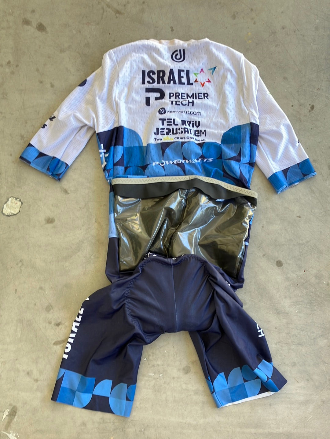 Aerosuit  - Lightweight Aerodynamic Cycling Summer Race Suit / Skinsuit | No Pinz | Israel Premier Tech IPT | Pro Cycling Kit