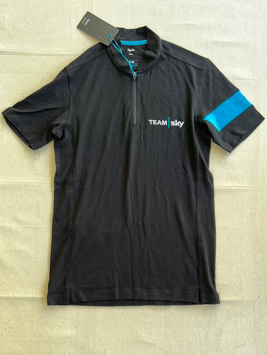 Casual Merino T-Shirt Zipped Collar Short Sleeve | Rapha | Team Sky | Pro Cycling Kit