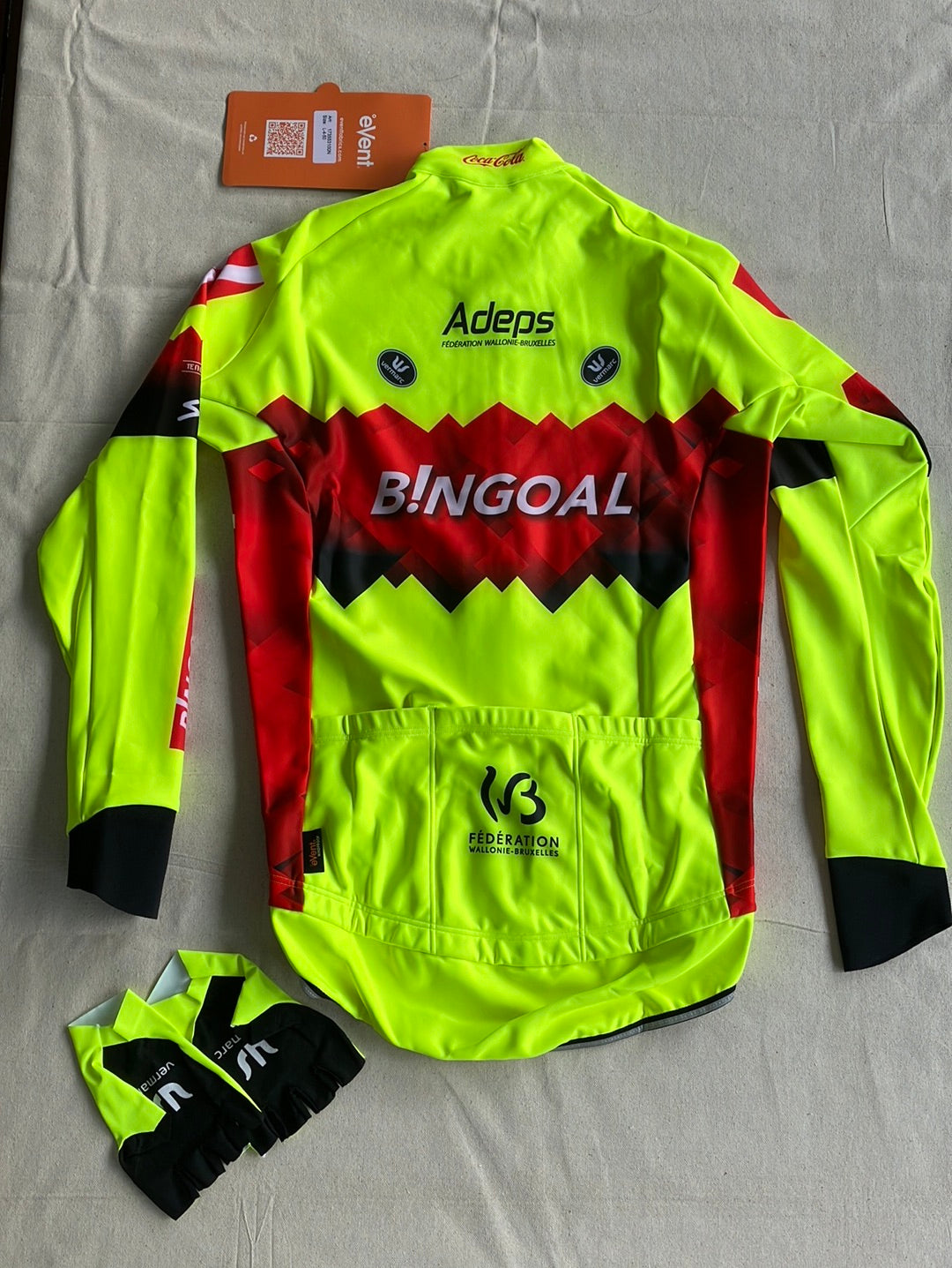 Long Sleeve Winter Jacket / Gabba & Gloves | Vermarc | Bingoal WB Pro Team | Pro Cycling Kit