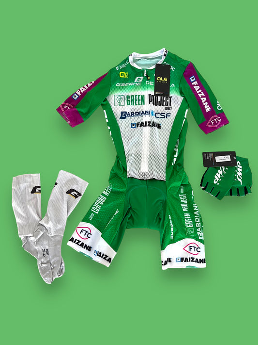 Summer Road Suit + Gloves + Aero Socks Bundle | Ale | Bardiani Green Project Pro Team | Pro Cycling Kit