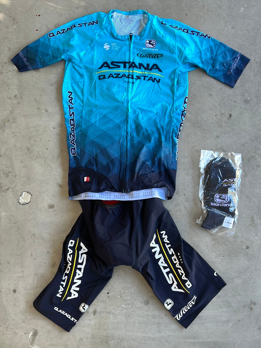 FR-C Summer Jersey, NX-G Bib Shorts & Race Socks Bundle | Giordana | Astana Qazaqstan | Pro-Issued Cycling Kit