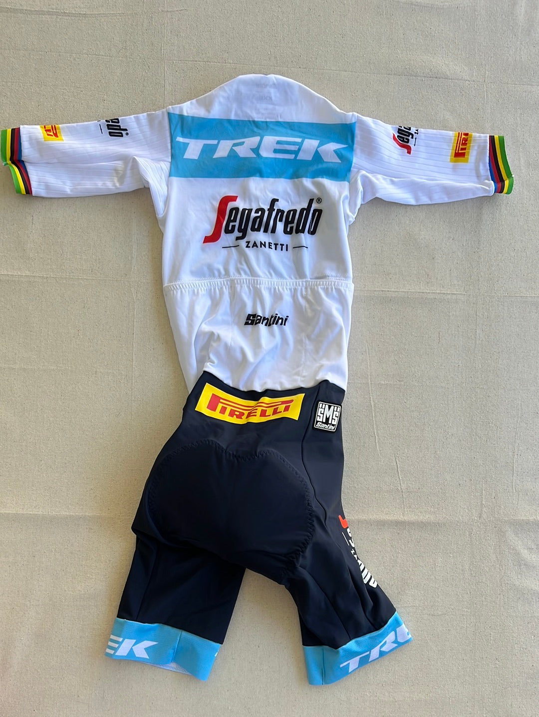 Women's Aero Road Suit - World Champion Arm Bands | Santini | Trek Segafredo Women's Team | Pro Cycling Kit