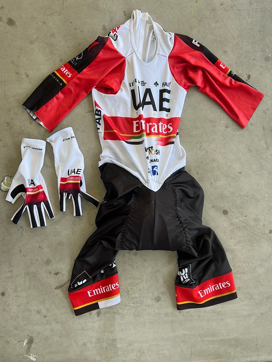 TT Bundle - TT Suit Long Sleeve and Aero Gloves | Gobik | UAE Emirates | Pro-Issued Cycling Kit