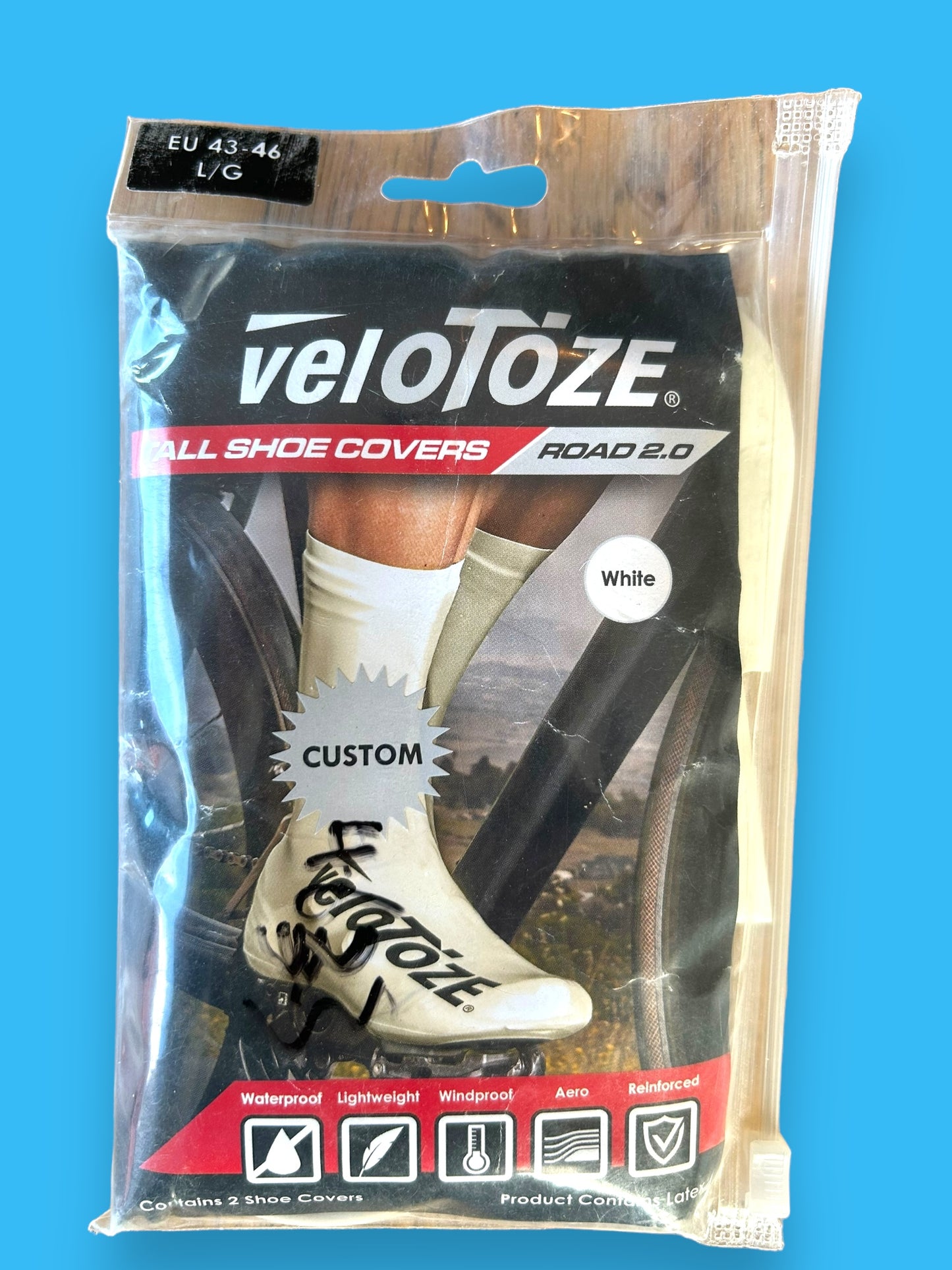 White Overshoes (43-46) Shoe Covers | Velotoze | AG2R | Pro Cycling Kit