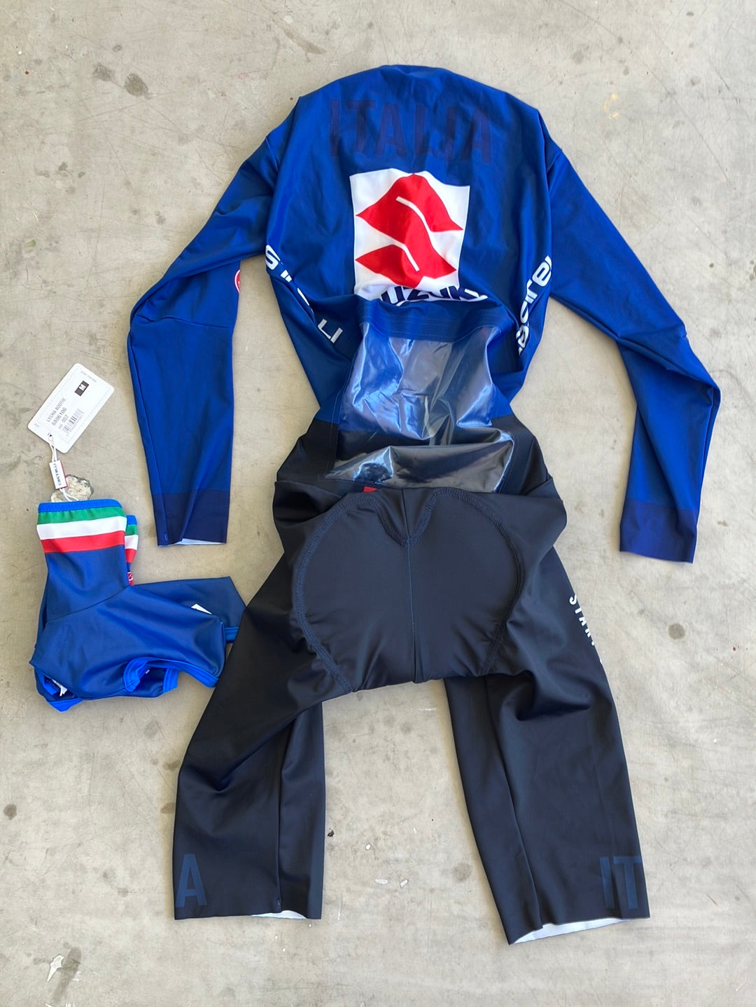 Bodypaint TT Skinsuit  Time Trial Aerosuit with booties | Castelli | Italia Italy National Team | Pro-Issued Cycling Kit