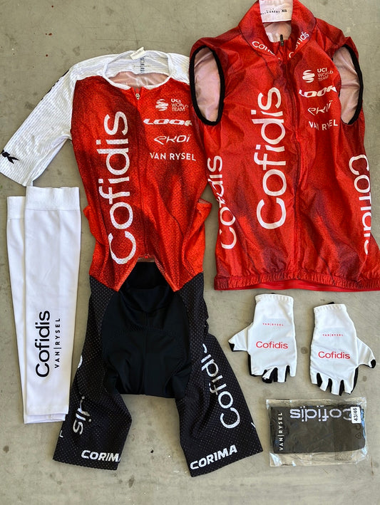 Cofidis | Van Rysel Bundle - Race Suit, Vest, Gloves & Socks | Pro-Issued Pro Team Kit